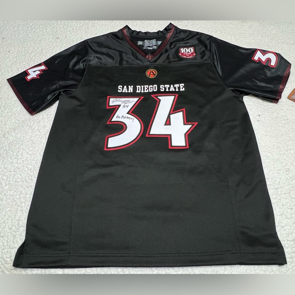 Kirk Morrison Signed SDSU Aztecs Football Jersey Bookstore NFL Autograph $200